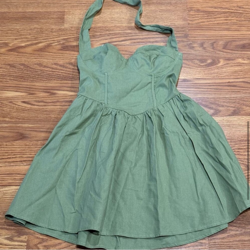 Princess Polly LYLE MINI DRESS SAGE green size small - Picture 4 of 4